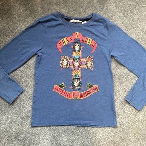 Guns N Roses Dark Blue Long-sleeved Shirt (Youth)